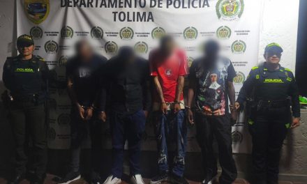 En Lérida: Policía capturó a cuatro personas por hurto y decomisó arma traumática  Lérida, Tolima.