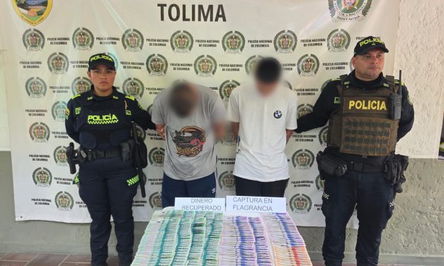 ¡Golpe al crimen en Lérida! Policía recupera más de $21 millones y captura a dos presuntos asaltantes