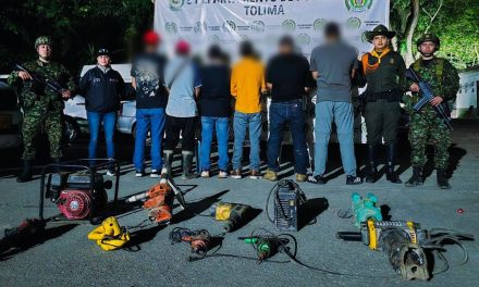 CONTUNDENTE OPERATIVO CONTRA LA MINERÍA ILEGAL EN EL NORTE DEL TOLIMA DEJA SEIS CAPTURADOS EN FLAGRANCIA